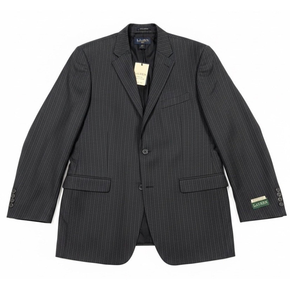 Lauren‎ Ralph Lauren Charcoal Pinstripe Wool Blazer Mens Please Read Description
